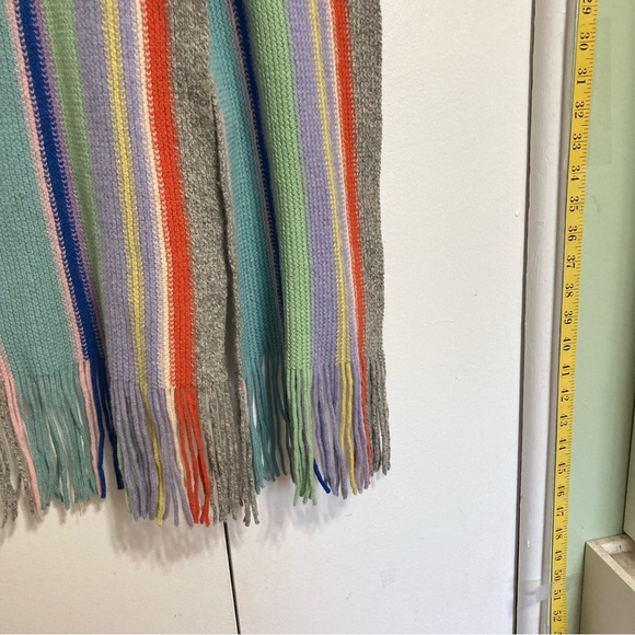 WILLIAM BRUNTON Hand Knits Made in Scotland Rainbow Stripes WOOL Scarf 8.5 x 80" - Picture 7 of 15